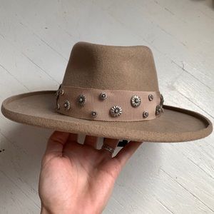 The Kooples Laurent Wool Felt Flat Brim Hat
